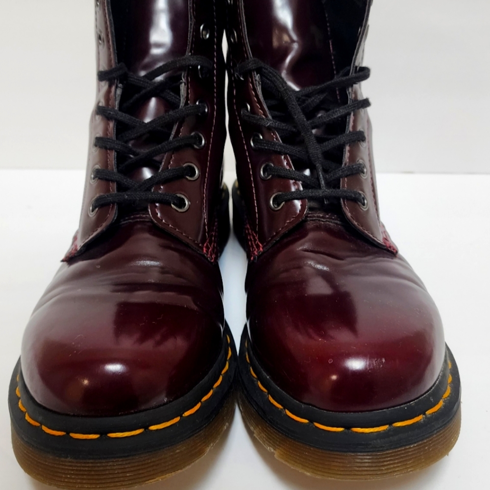 Dr Martens VEGAN 1460 LACE UP BOOTS cherry red sz 39